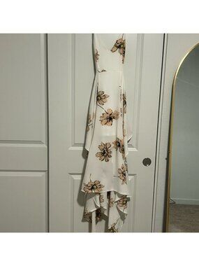 White Floral High-Low Maxi Dress